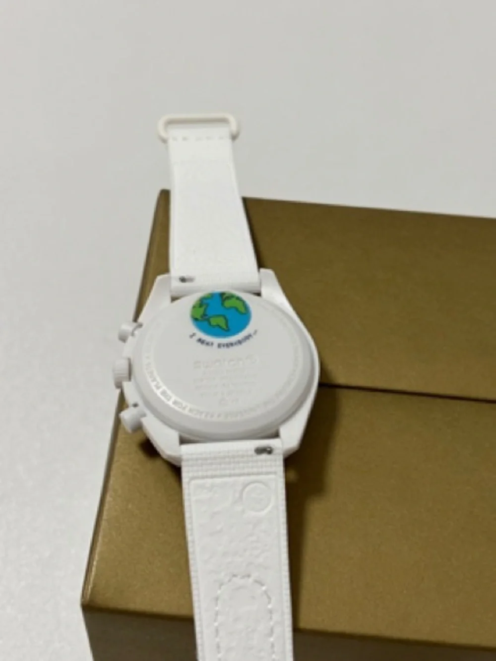 Omega White Men's Chronograph with Moonphase Accents